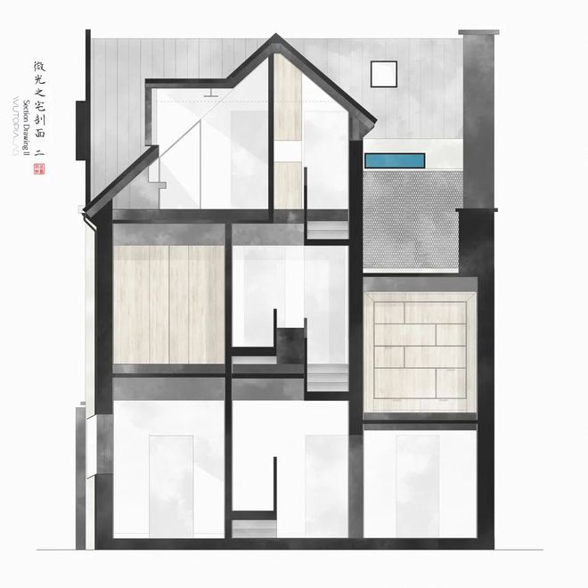 PG电子模拟器上海市中心200m²老房改造：微光之宅(图22)